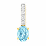 Oval Cut Diamond Accent Drop Pendant