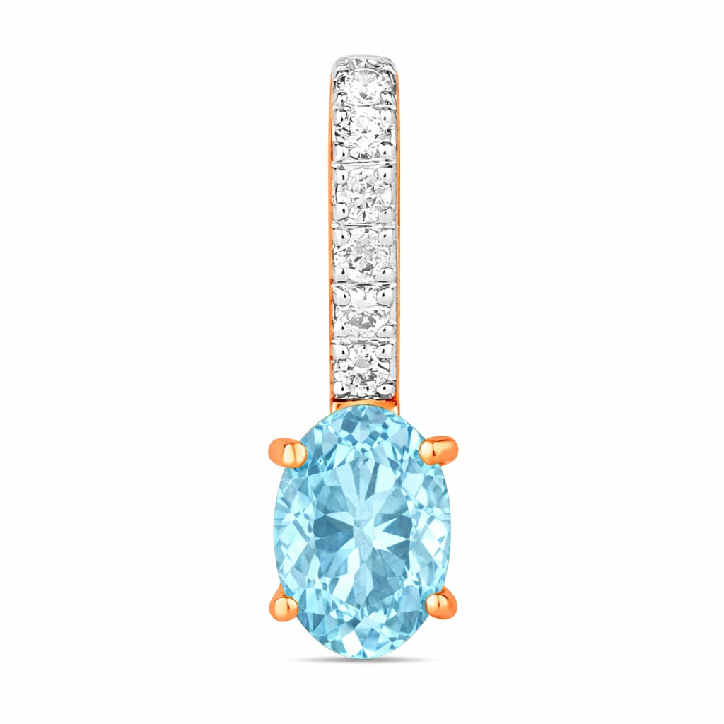 Oval Cut Diamond Accent Drop Pendant