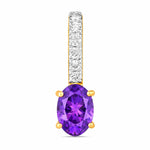 Oval Cut Diamond Accent Drop Pendant