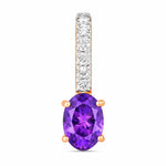 Oval Cut Diamond Accent Drop Pendant