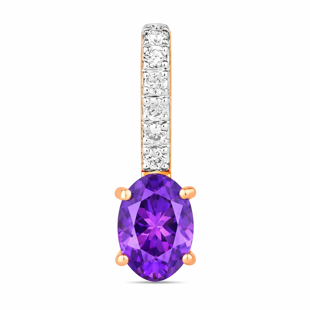 Oval Cut Diamond Accent Drop Pendant