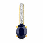 Oval Cut Diamond Accent Drop Pendant