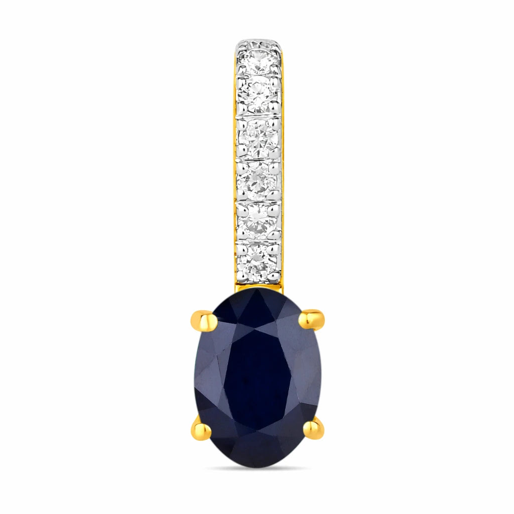 Oval Cut Diamond Accent Drop Pendant