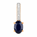 Oval Cut Diamond Accent Drop Pendant