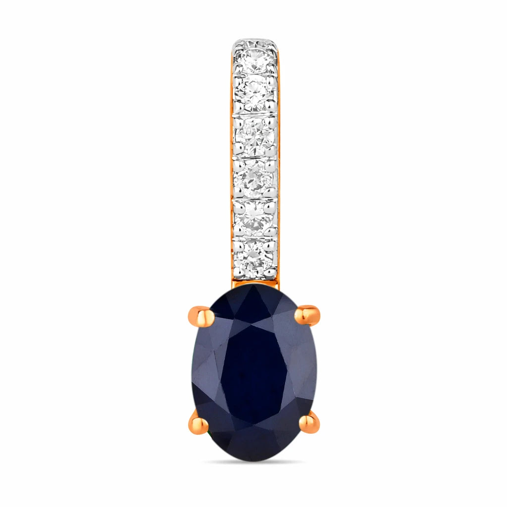 Oval Cut Diamond Accent Drop Pendant
