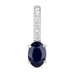 Oval Cut Diamond Accent Drop Pendant