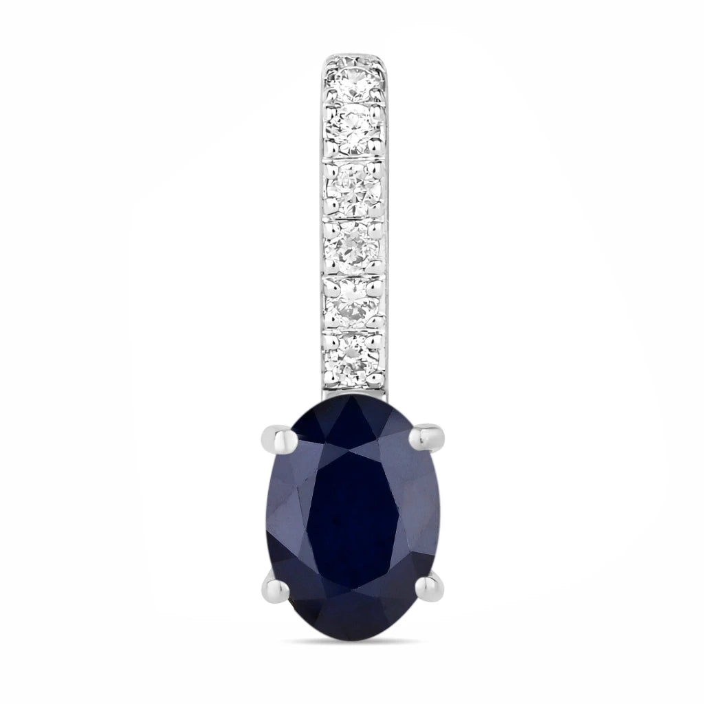 Oval Cut Diamond Accent Drop Pendant
