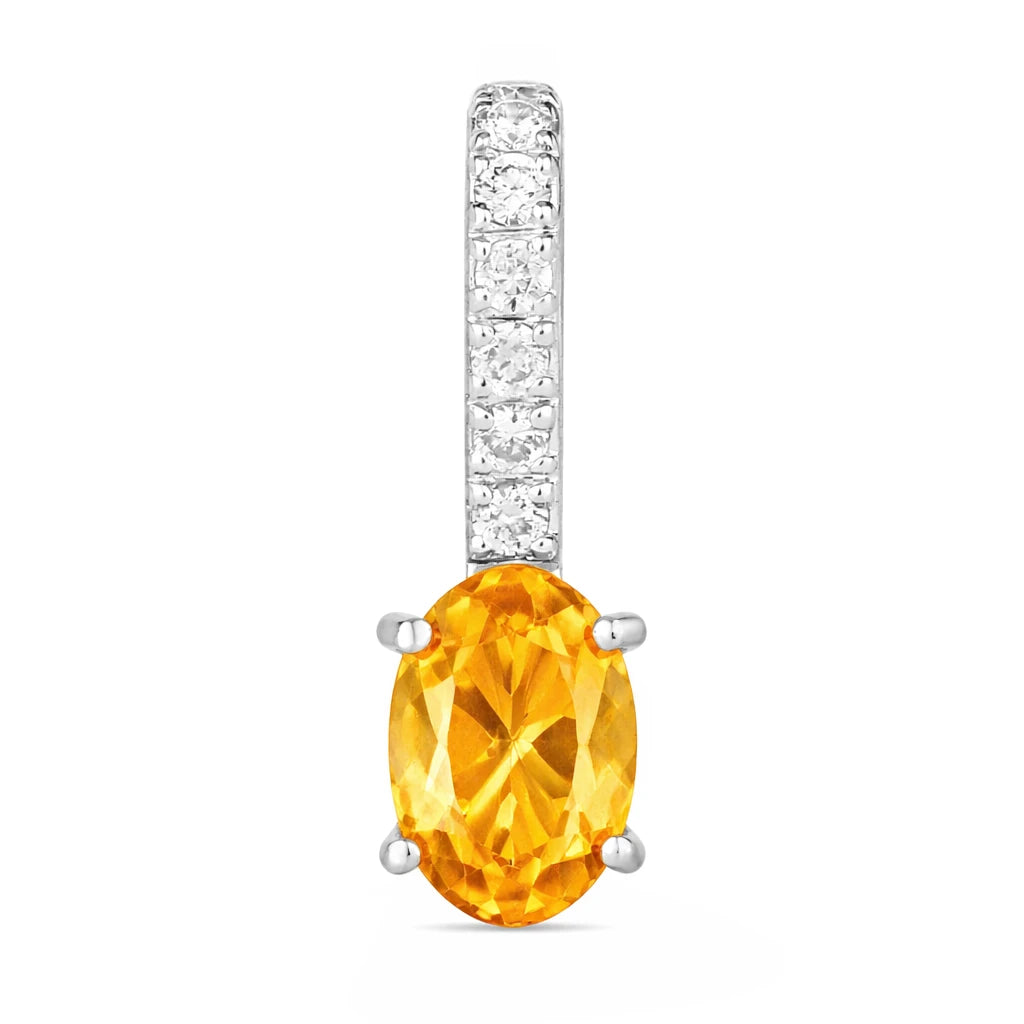 Oval Cut Diamond Accent Drop Pendant