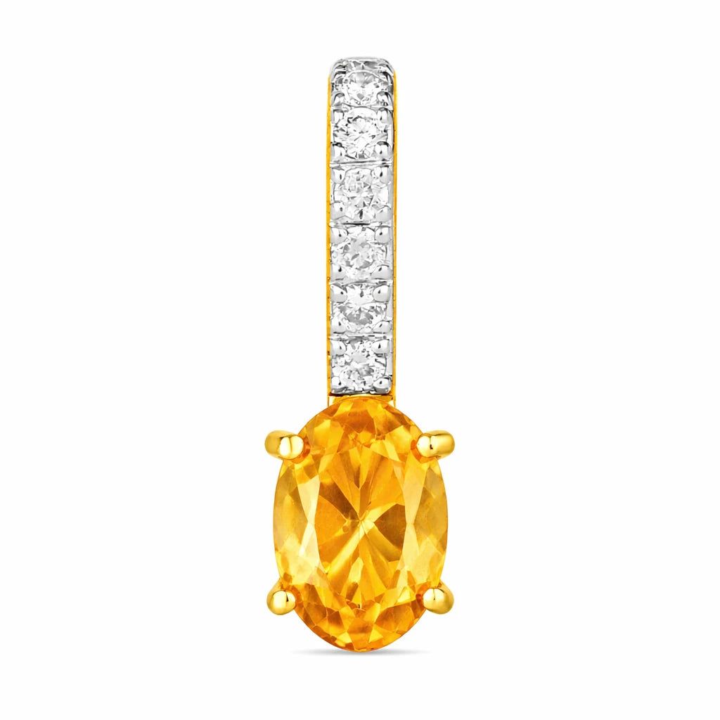 Oval Cut Diamond Accent Drop Pendant