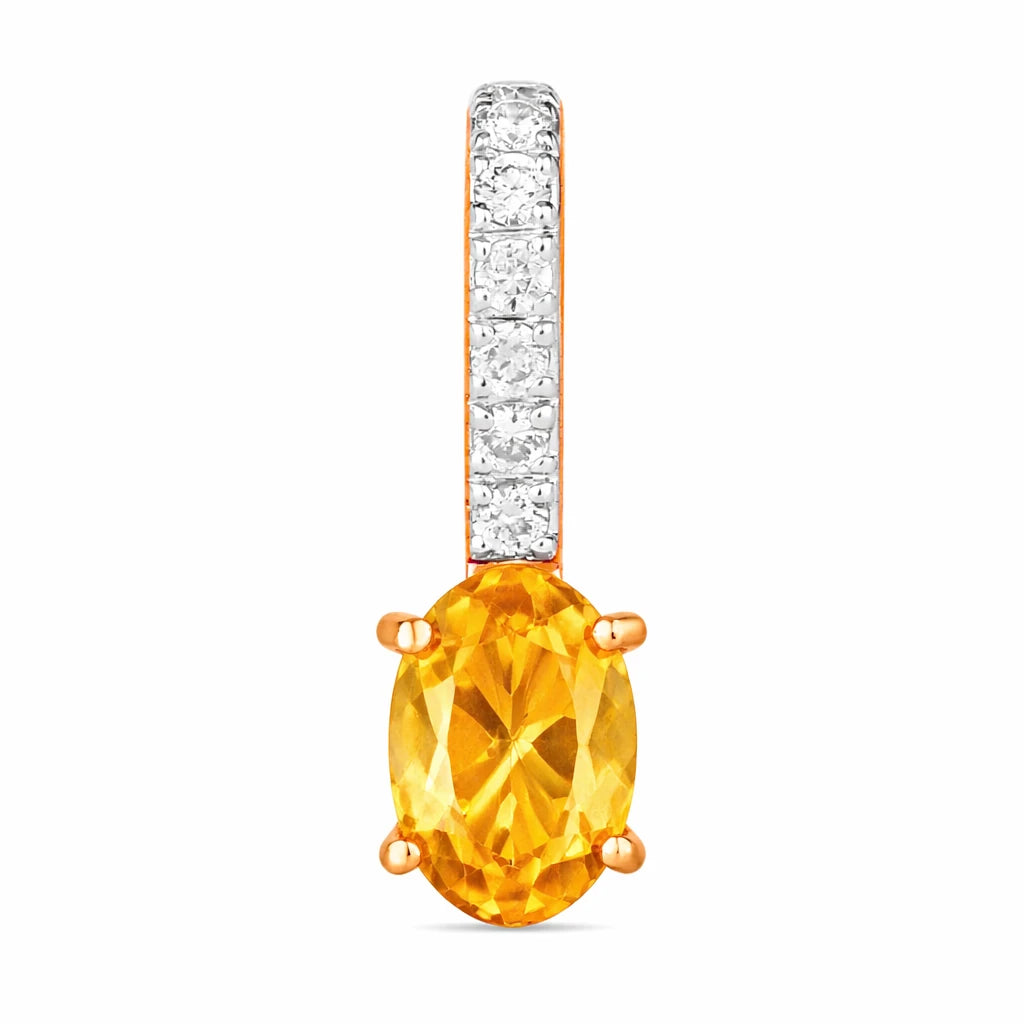 Oval Cut Diamond Accent Drop Pendant