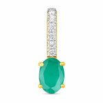 Oval Cut Diamond Accent Drop Pendant