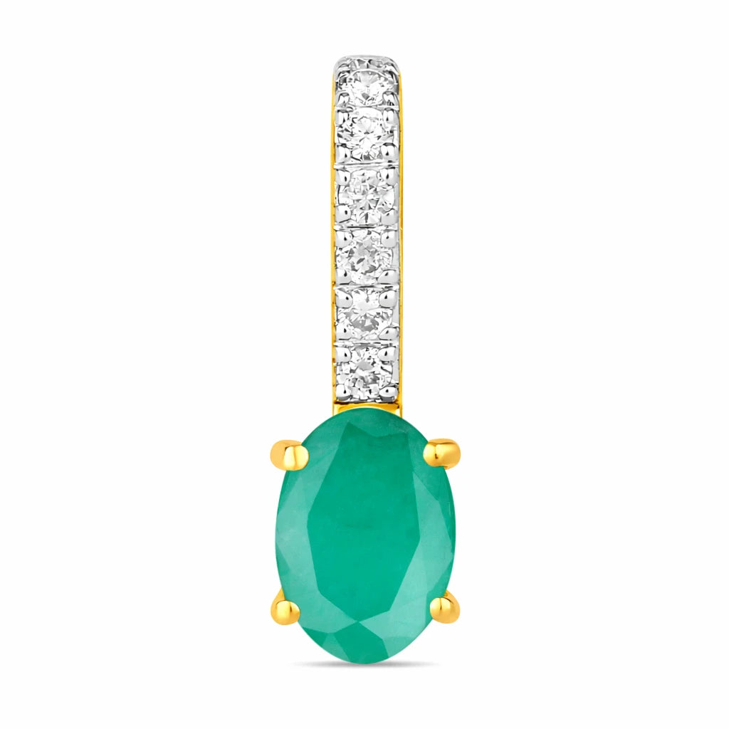 Oval Cut Diamond Accent Drop Pendant