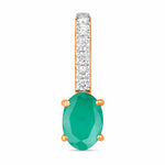 Oval Cut Diamond Accent Drop Pendant