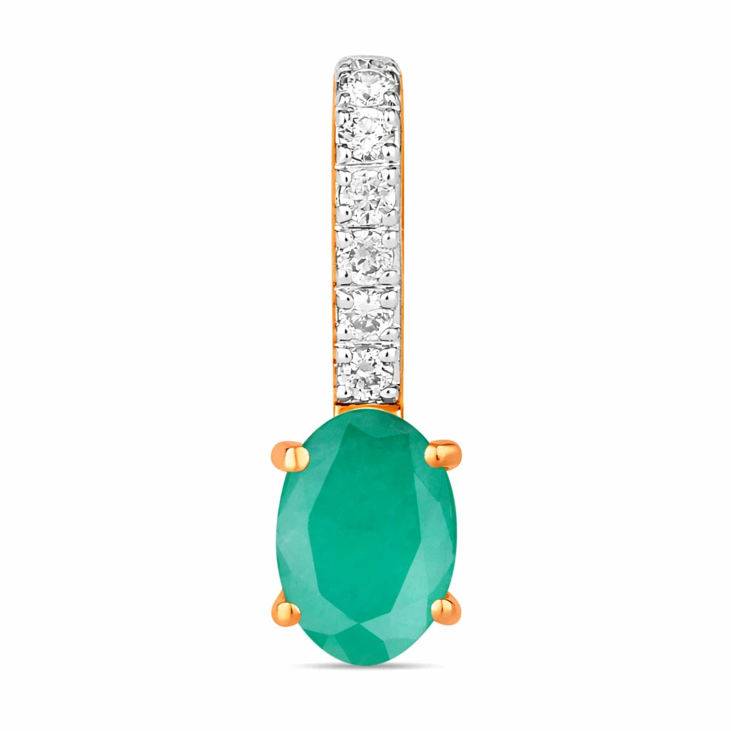 Oval Cut Diamond Accent Drop Pendant