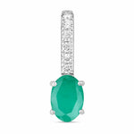 Oval Cut Diamond Accent Drop Pendant
