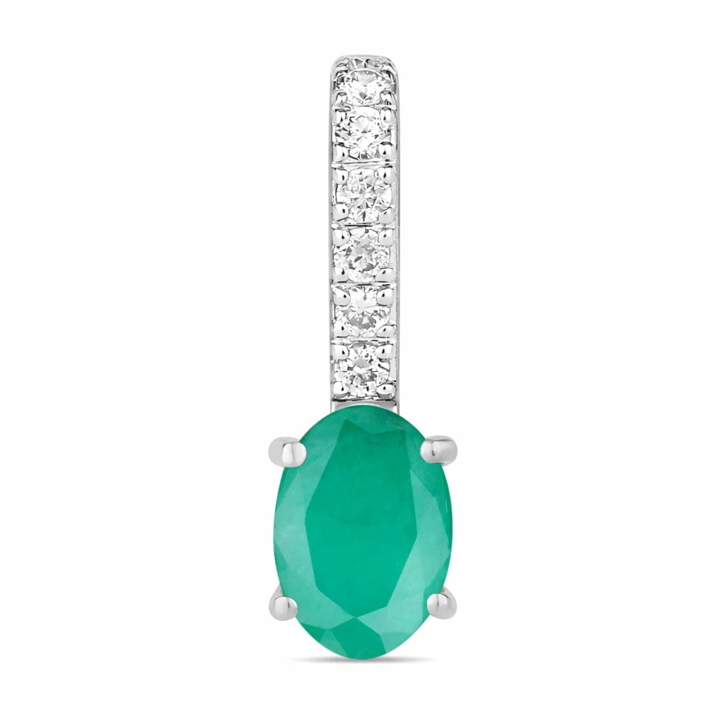 Oval Cut Diamond Accent Drop Pendant