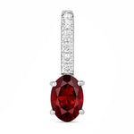 Oval Cut Diamond Accent Drop Pendant