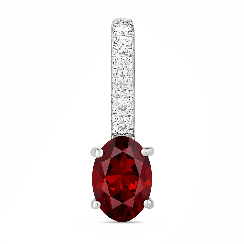 Oval Cut Diamond Accent Drop Pendant
