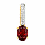 Oval Cut Diamond Accent Drop Pendant