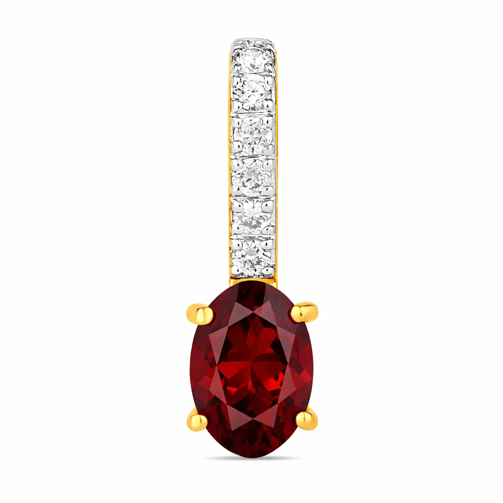 Oval Cut Diamond Accent Drop Pendant