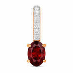 Oval Cut Diamond Accent Drop Pendant