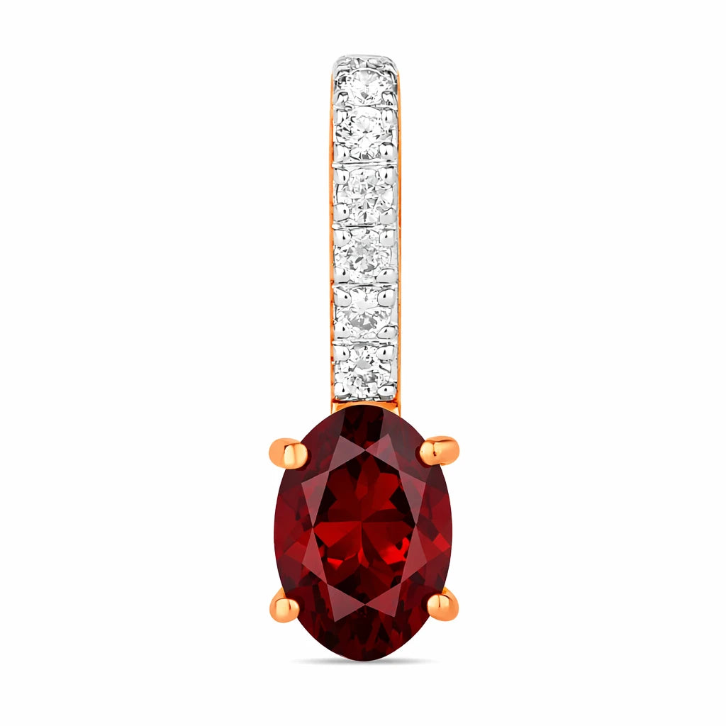Oval Cut Diamond Accent Drop Pendant