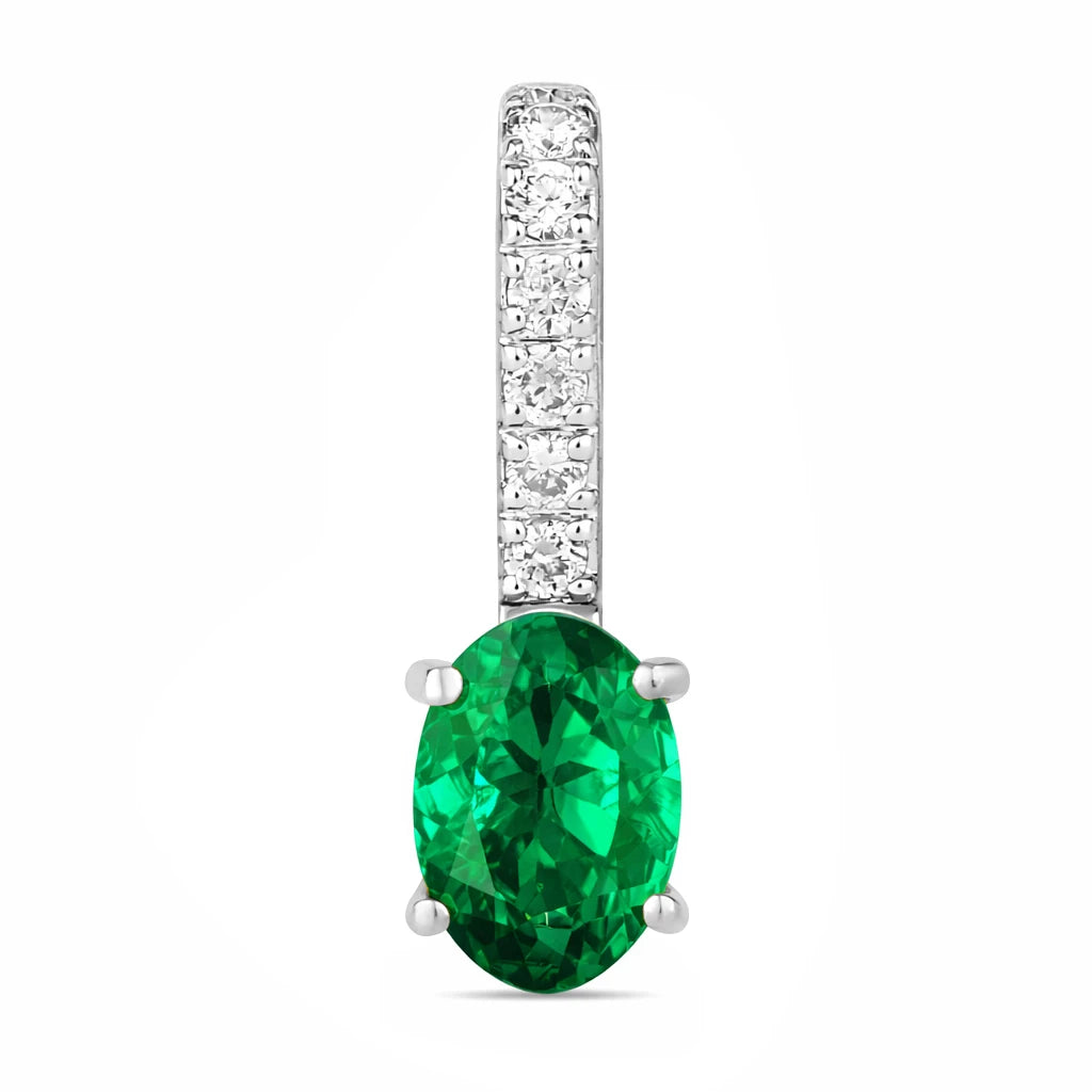 Oval Cut Diamond Accent Drop Pendant
