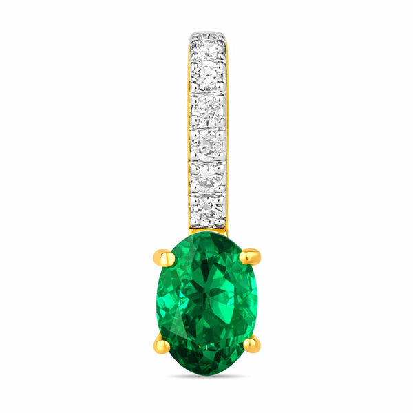 Oval Cut Diamond Accent Drop Pendant