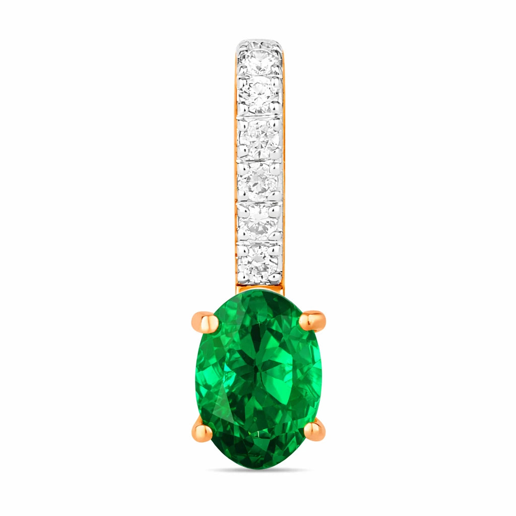 Oval Cut Diamond Accent Drop Pendant