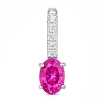 Oval Cut Diamond Accent Drop Pendant