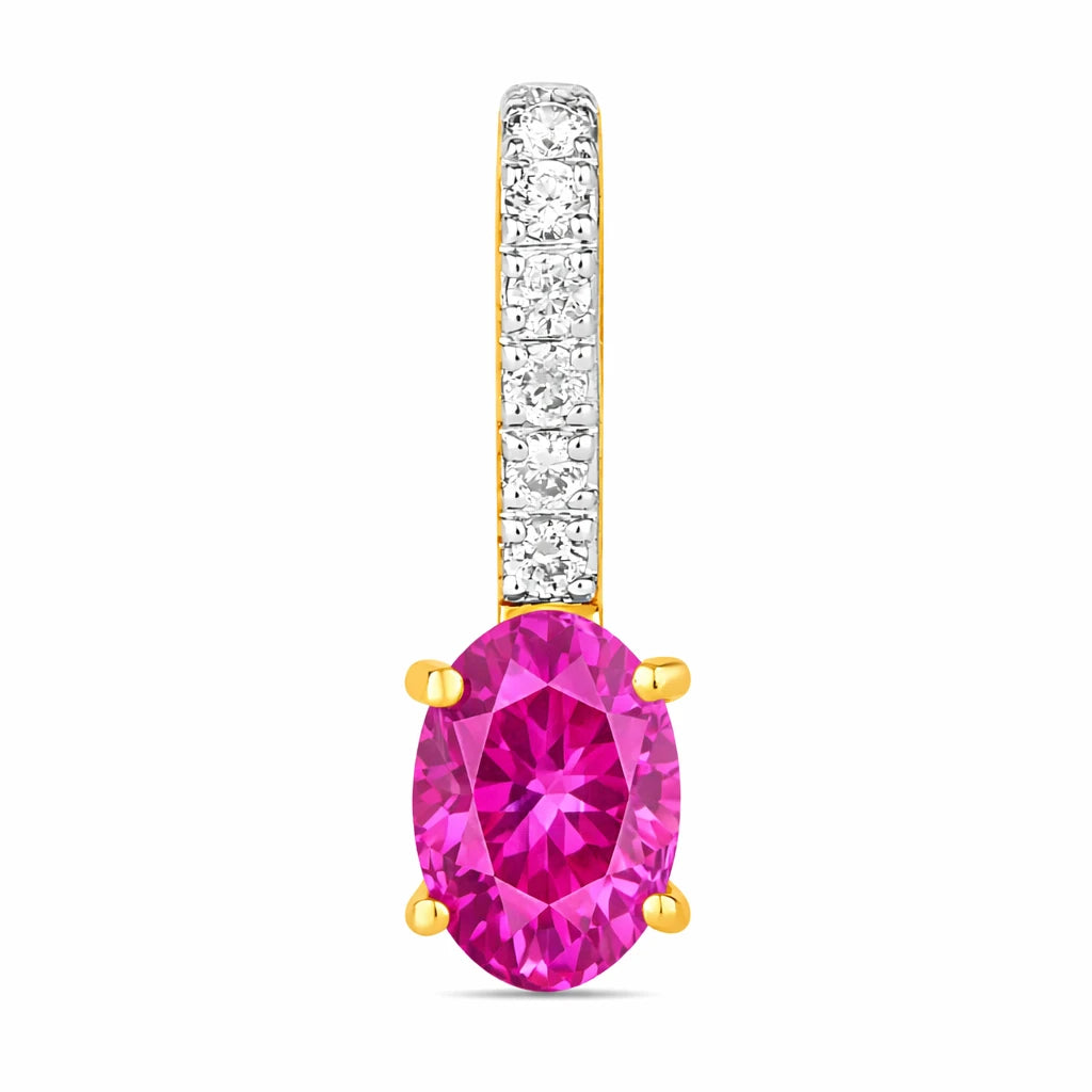 Oval Cut Diamond Accent Drop Pendant