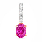Oval Cut Diamond Accent Drop Pendant