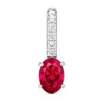 Oval Cut Diamond Accent Drop Pendant
