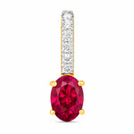 Oval Cut Diamond Accent Drop Pendant