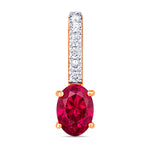 Oval Cut Diamond Accent Drop Pendant
