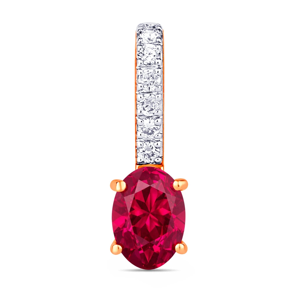 Oval Cut Diamond Accent Drop Pendant