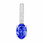 Oval Cut Diamond Accent Drop Pendant