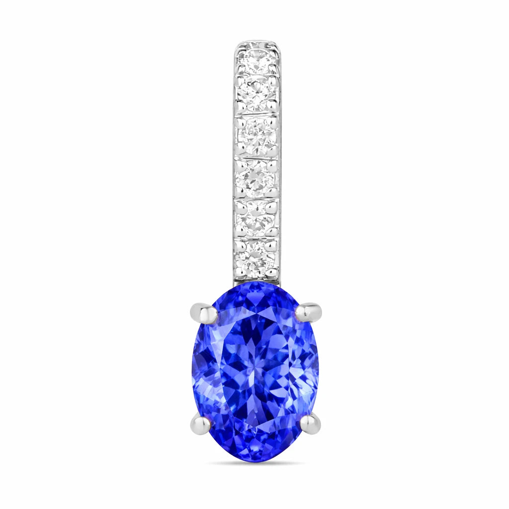 Oval Cut Diamond Accent Drop Pendant
