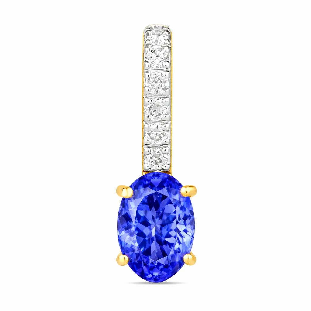 Oval Cut Diamond Accent Drop Pendant