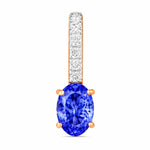 Oval Cut Diamond Accent Drop Pendant