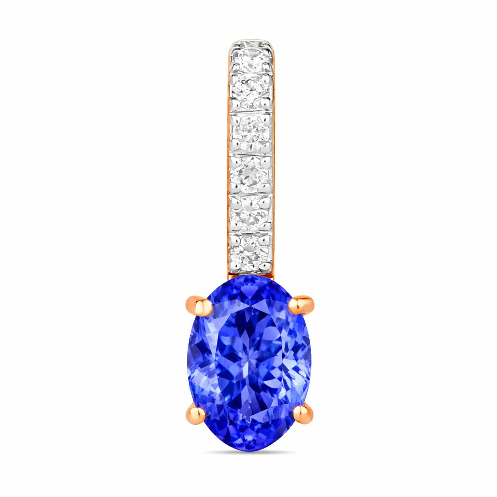 Oval Cut Diamond Accent Drop Pendant