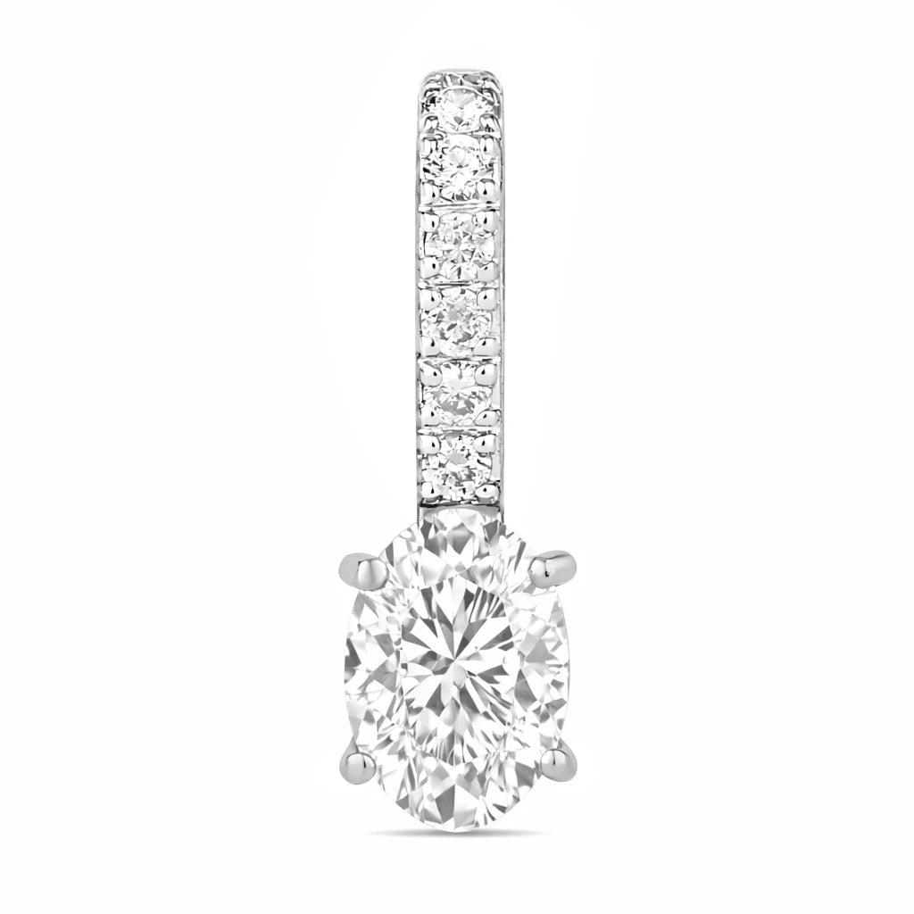 Oval Cut Diamond Accent Drop Pendant