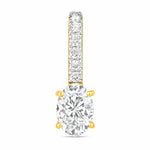 Oval Cut Diamond Accent Drop Pendant