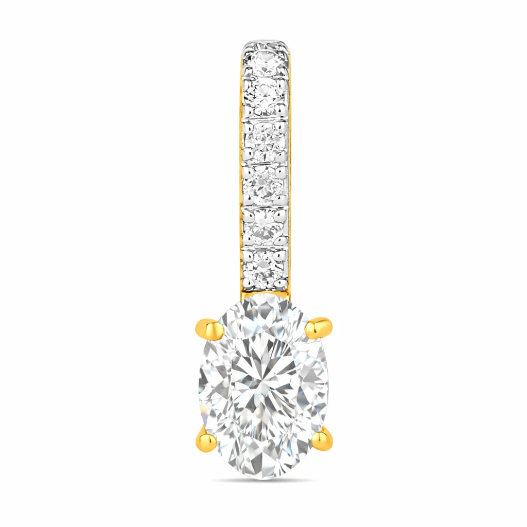 Oval Cut Diamond Accent Drop Pendant