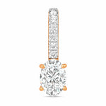 Oval Cut Diamond Accent Drop Pendant
