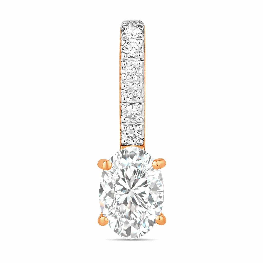 Oval Cut Diamond Accent Drop Pendant