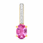 Oval Cut Diamond Accent Drop Pendant