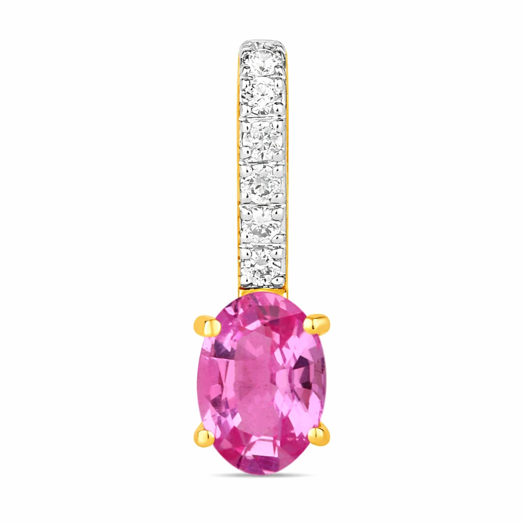 Oval Cut Diamond Accent Drop Pendant