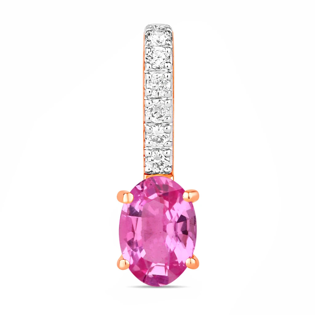 Oval Cut Diamond Accent Drop Pendant