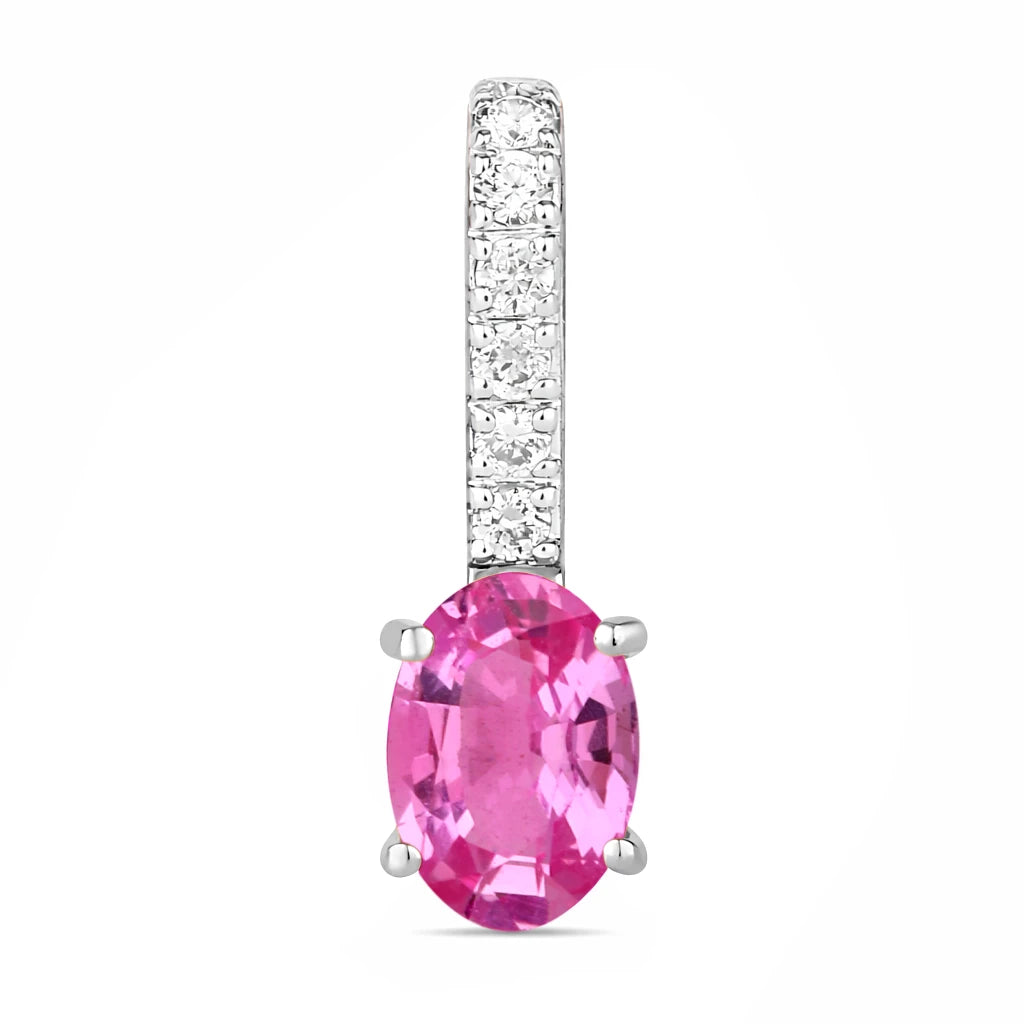 Oval Cut Diamond Accent Drop Pendant